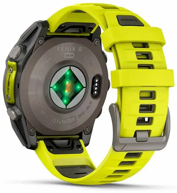 Смарт-часы Garmin Fenix 8 47mm Solar Sapphire Titanium w. Amp Yellow/Graphite Silicone Band (010-02906-20) - фото 3
