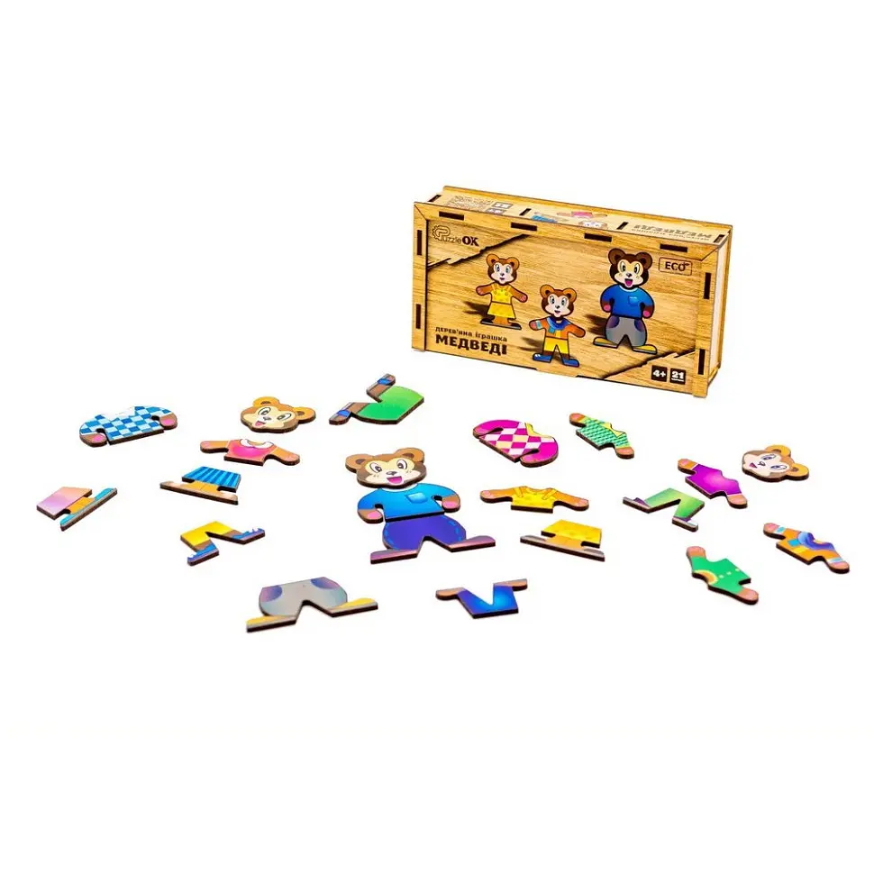 Деревянная настольная игра Медвежата Puz-12141 - фото 3