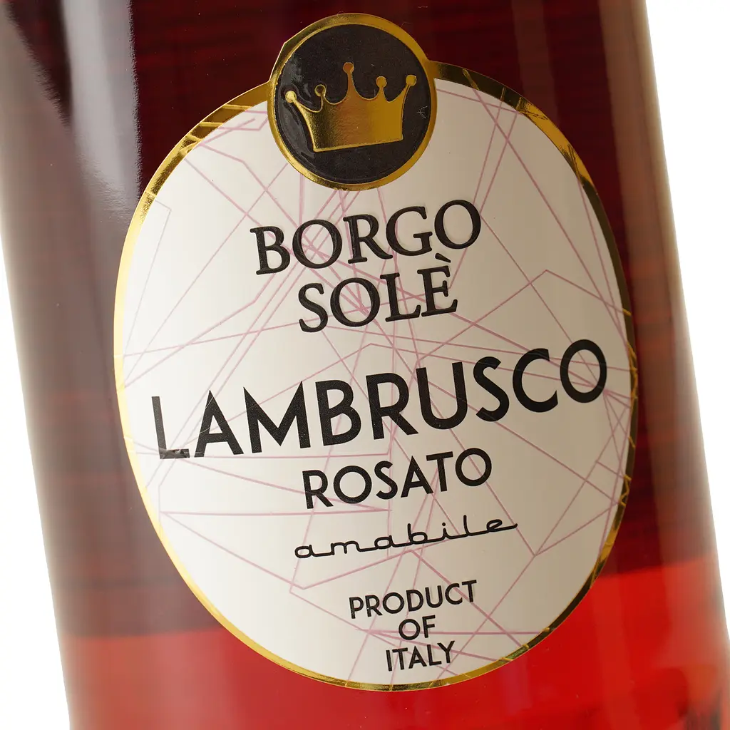 Вино игристое Borgo Sole Lambrusco Dell`Emilia IGT Rosato Amabile, 8%, 0,75 л (AT1B003) - фото 5