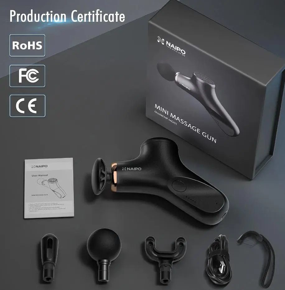 Масажер перкусійний ручний NAIPO new MINI Massage Gun для тіла без підігріву; модель - NP-MG01 - фото 3