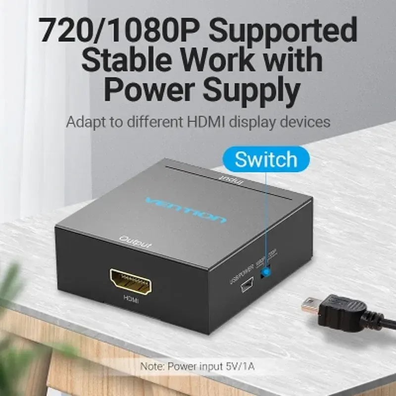 Конвертор RCA to HDMI black Vention (AEFB0) - фото 6