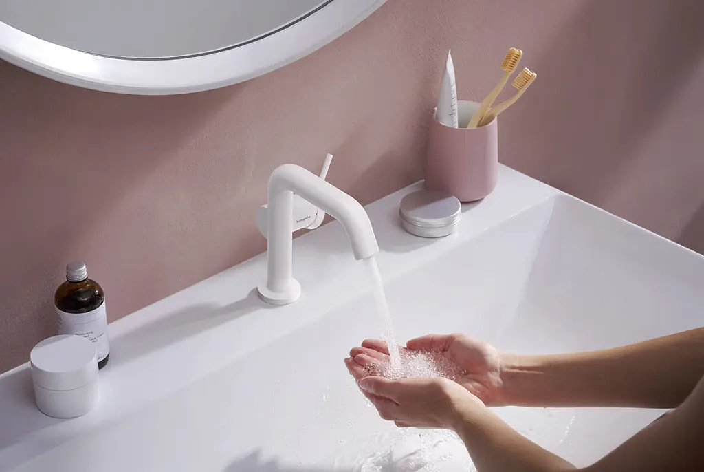 Змішувач для умивальника Hansgrohe Tecturis S CoolStart EcoSmart+ з д/к push-open matt white 73320700 - фото 3