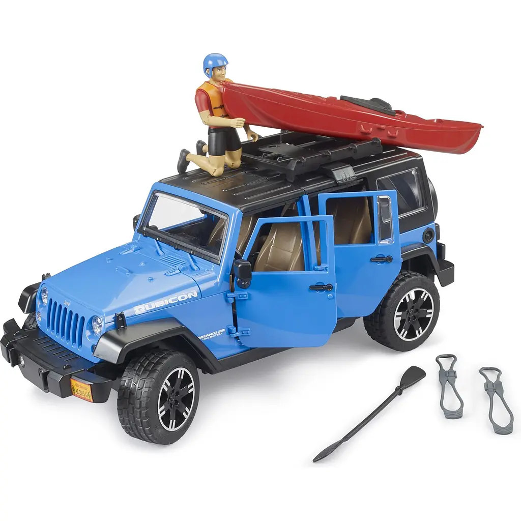 Ігровий набір Bruder Автомобіль Jeep Wrangler Rubicon Unlimited з каяком та фігуркою 1:16 (02529) - фото 2