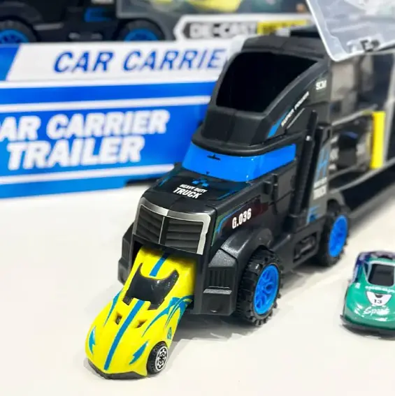 Игрушка Car Carrier Trailer с 5 металлическими машинками. - фото 4