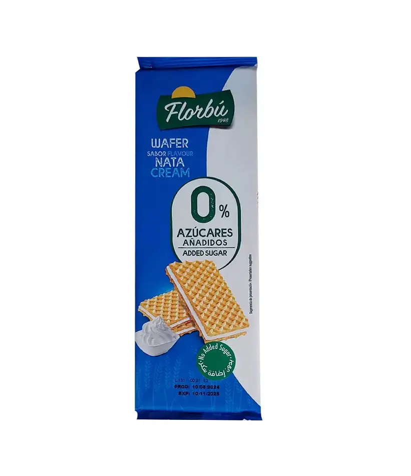 Вафлі Florbu Wafer Sabor Flavour Nata Cream 0% Azucares без цукру 150 г