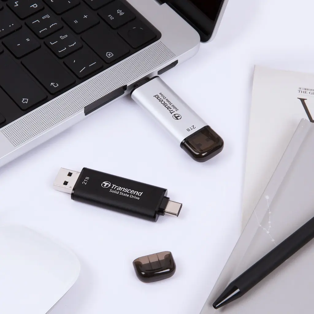 Портативний SSD Transcend 512GB USB 3.1 Gen 2 Type-A + Type-C ESD310 Чорний teh0024710 - фото 8