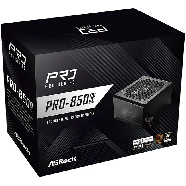 БЖ 850W ASRock PRO PRO-850B 120mm, 80+ Bronze, Retail - фото 5