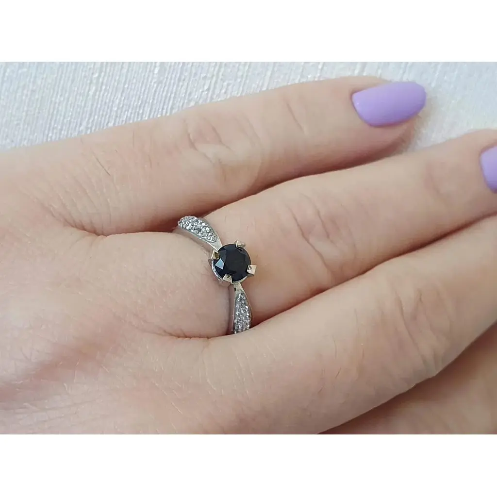 Серебряное кольцо Агни Анни с сапфиром. 1685/9Р-SPH 16 - фото 2