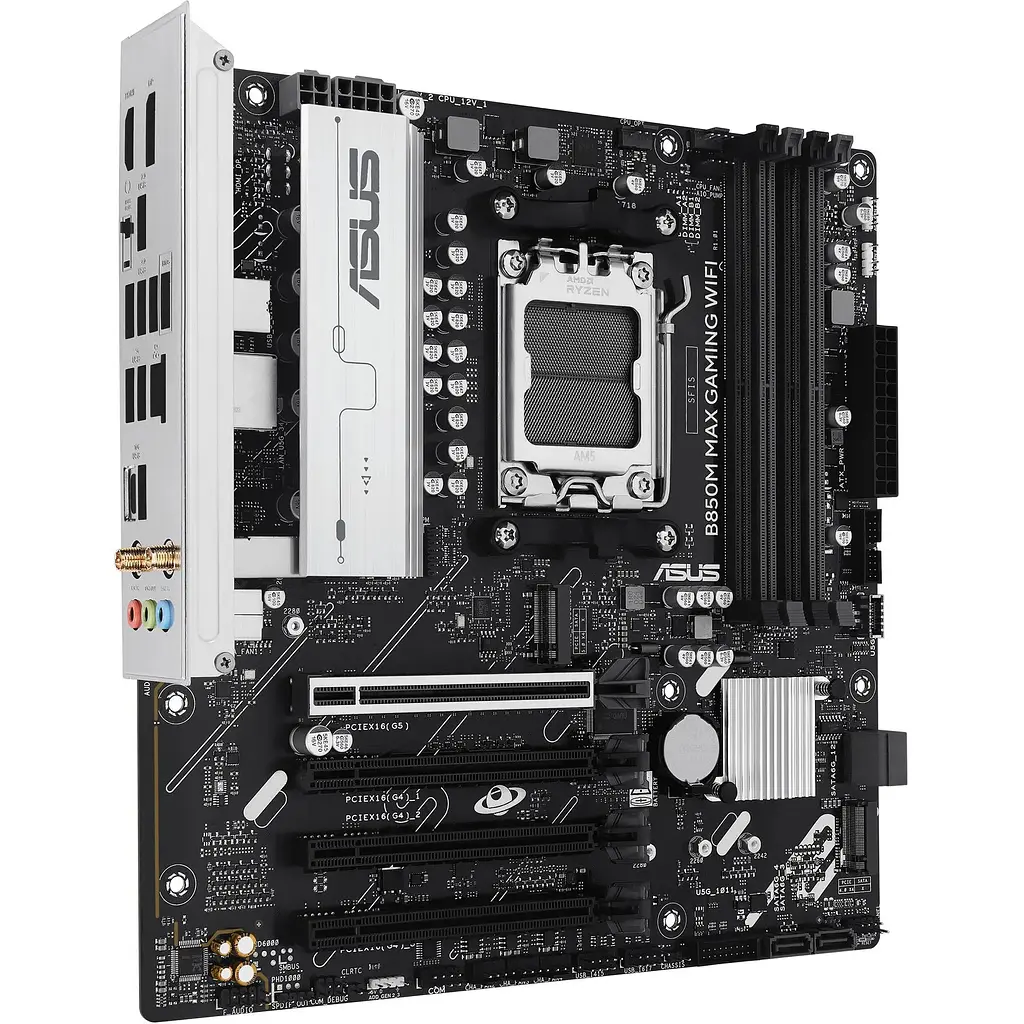 Материнська плата Asus B850M MAX Gaming WIFI sAM5 B850 4xDDR5 M.2 HDMI DP WiFi BT mATX - фото 5
