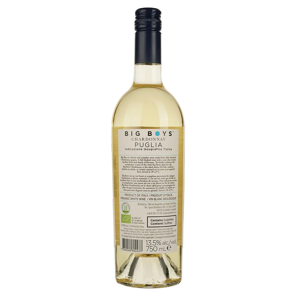 Вино Mare Magnum Chardonnay Big Boys, белое, сухое, 13,5%, 0,75 л - фото 2