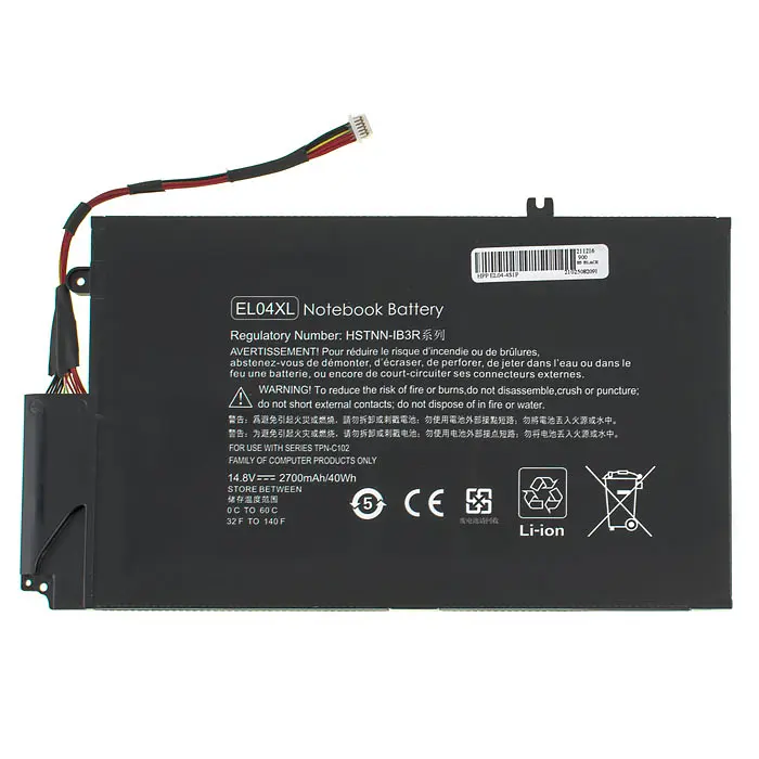 Акумулятор HP EL04XL (ENVY 4-1000, 4-1100, 4-1200, SLEEKBOOK 4T-1000 series) 14.8V 2700 mAh 40Wh Black - фото 3