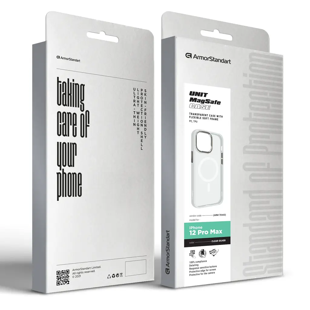 Чохол ArmorStandart Unit MagSafe для Apple iPhone 12 Pro Max Matte Clear Silver - фото 6
