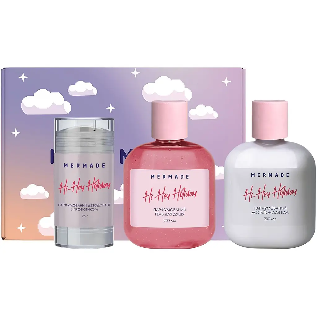 Парфумований набір для тіла Mermade Hi-Hey-Holiday, гель для душу, 200 мл + лосьйон для тіла, 200 мл + дезодорант, 75 г - фото 2