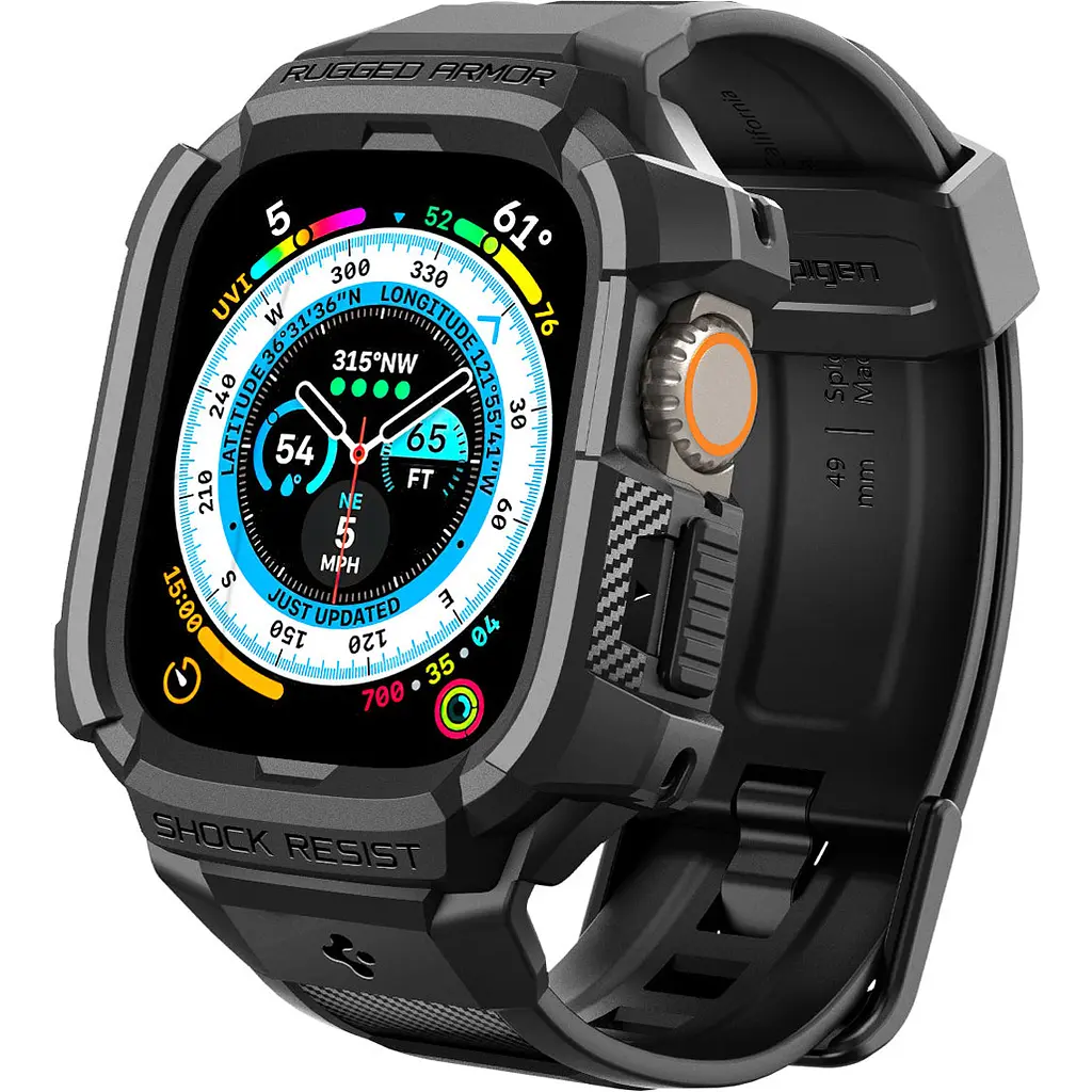 Чохол-ремінець Spigen Rugged Armor Pro для Apple Watch Ultra 49mm Black [ACS05460] [85167] - фото 3