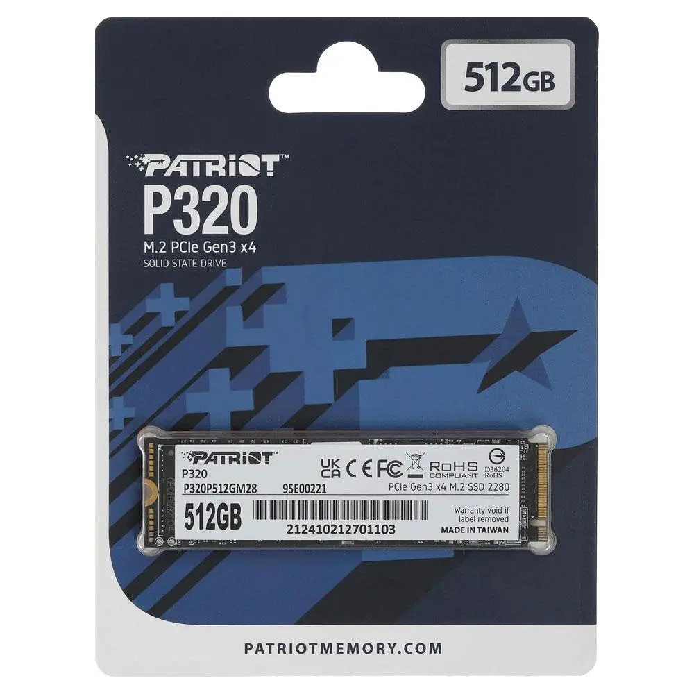 Накопичувач SSD M.2 Patriot P320 512GB NVMe 2280 Gen3.0 x4 3D TLC - фото 2