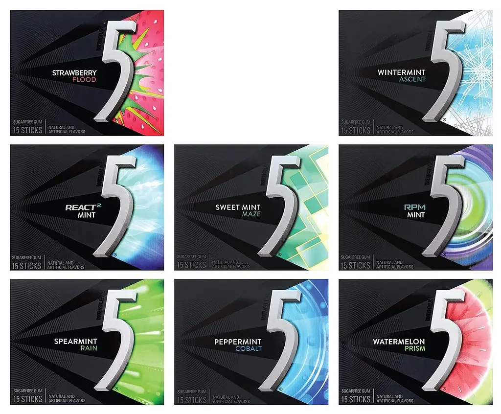 Жувальна гумка Wrigley's 5 Gum Peppermint Cobalt без цукру - фото 4