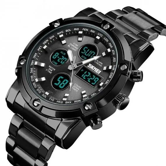Чоловічий наручний годинник Skmei Molot Limited AllBlack (Чорний) - фото 2