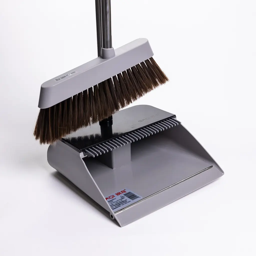 Комплект для прибирання віник з совком, сірий Yiwu HP-35015-10G - фото 4