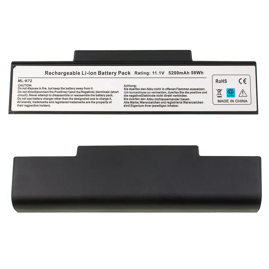 Акумулятор Asus A32-K72 (A72, K72, K73, N71, N73, X77) 10.8V 5200 mAh Black - фото 3