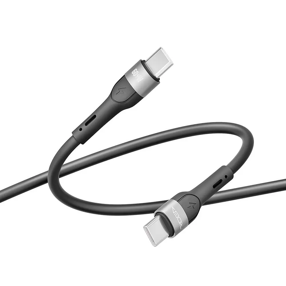 Кабель для зарядки USB Ridea RC-XS51 X-Silicone Type-C to Type-C 60W 20V/3A 2 м Черный - фото 6