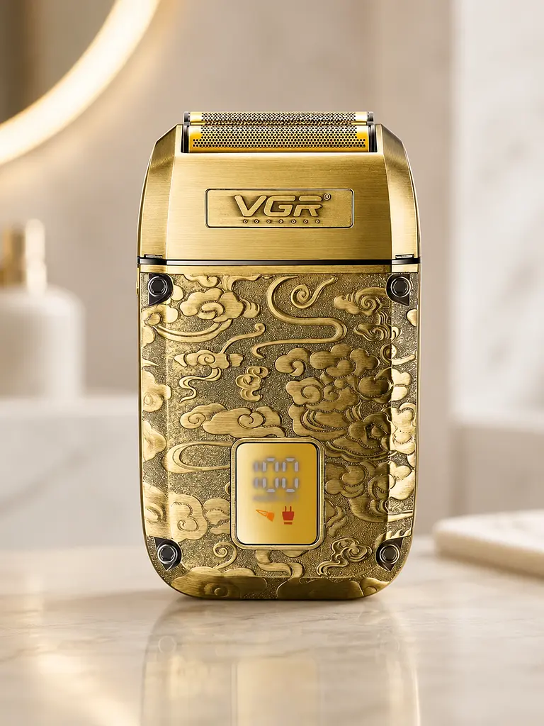 Бритва VGR V 336 Gold / Шейвер акумуляторна з потрійним лезом / Електробритва 8500 об/хв