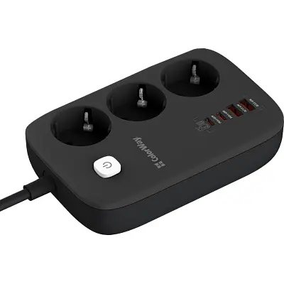 Мережевий фільтр живлення ColorWay (CW-CHE34PDB) 3 роз/4USB GaN3 Pro (CW-CHE34PDB) - фото 4