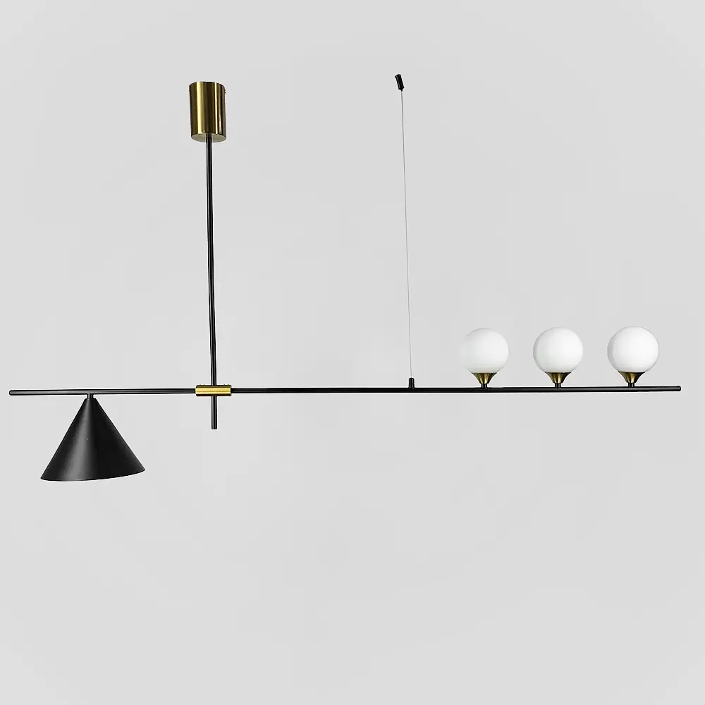 Удлиненная дизайнерская люстра в черном корпусе | Ст. MJ 87/4 | Line F - фото 5