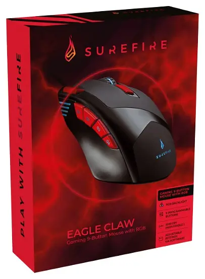 Миша ігрова SureFire Eagle Claw USB Black (48817) - фото 2