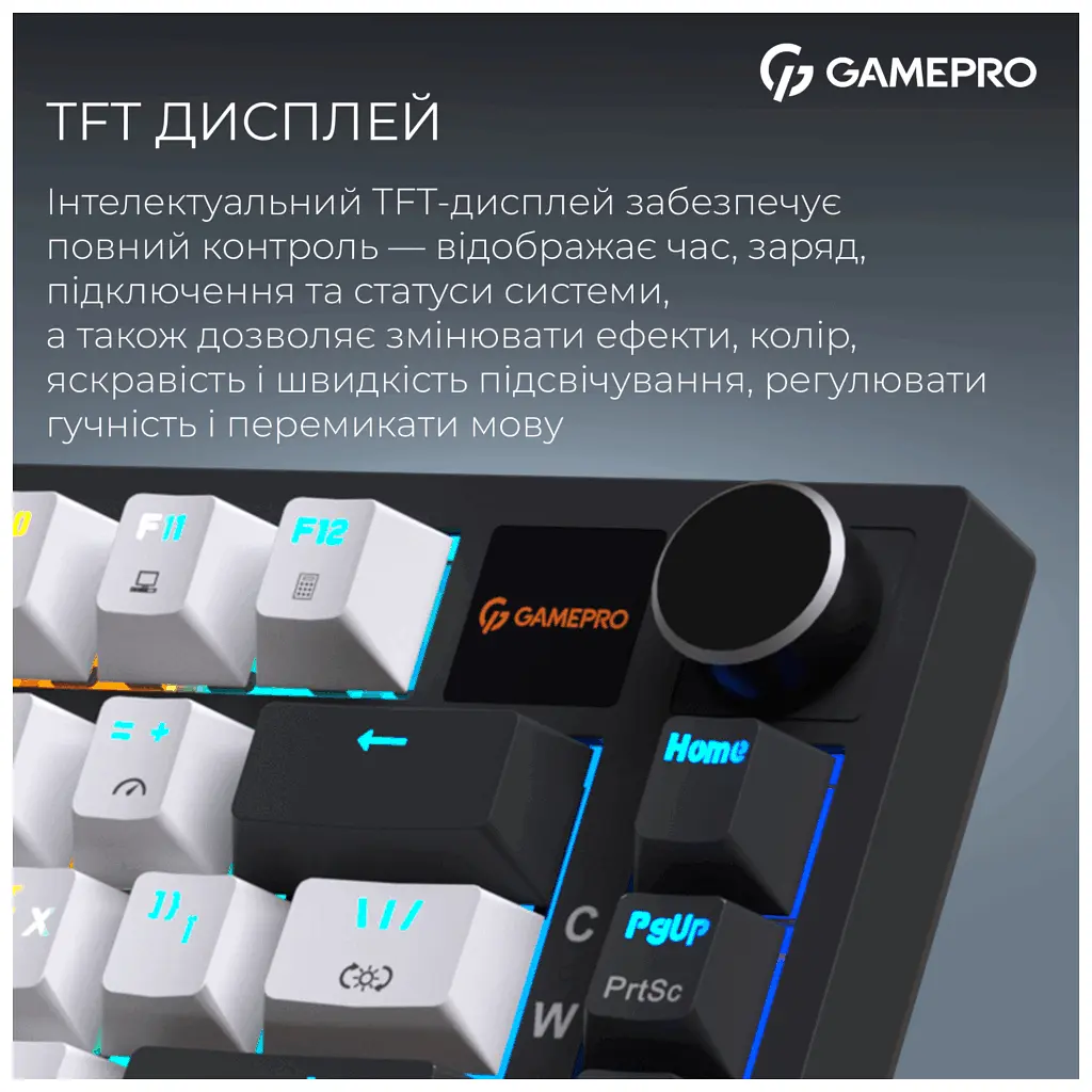 Клавіатура GamePro Asgard Valhalla Pro MK160B-D-Pro Rainy Switch Wireless/Bluetooth/USB UA Black (MK160B-D-Pro) - фото 3