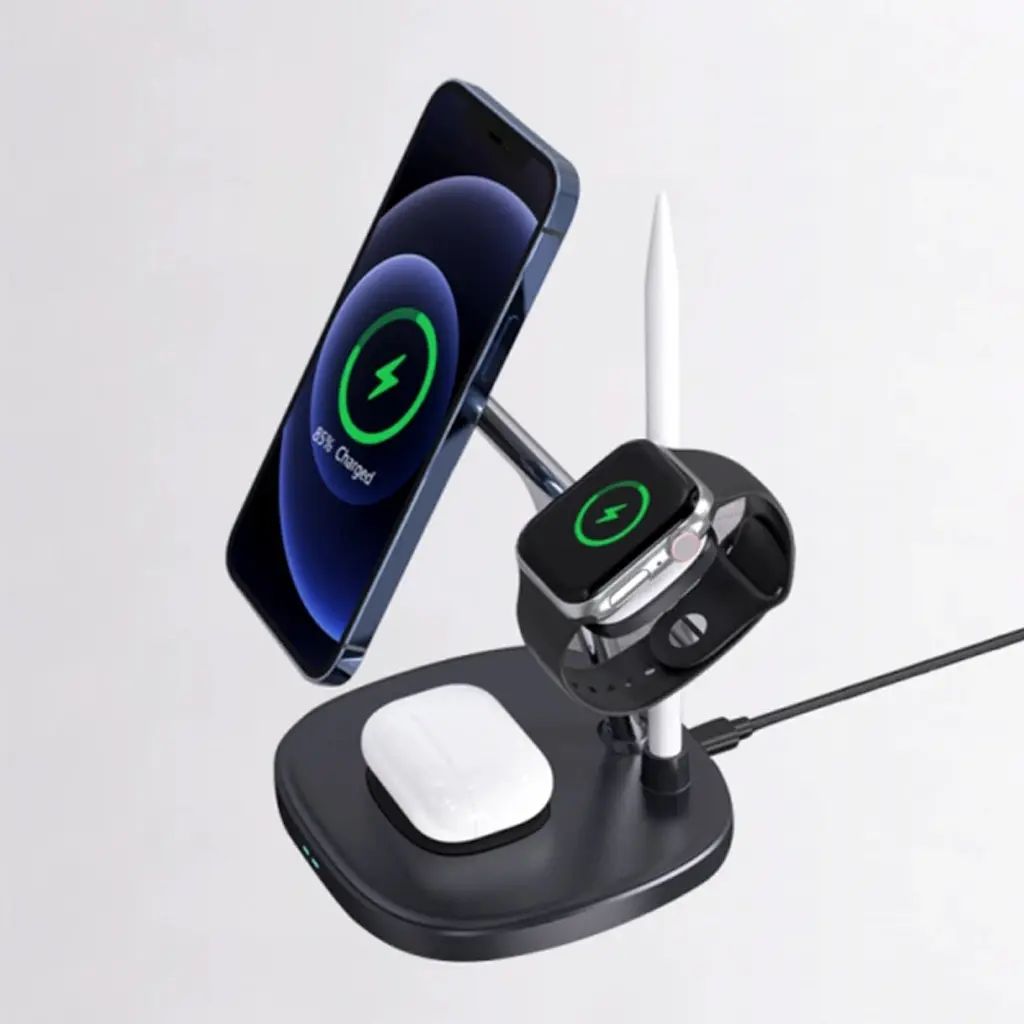 Бездротовий зарядний пристрій Wiwu 4in1 Wireless Charger M8 Black [91677] - фото 4