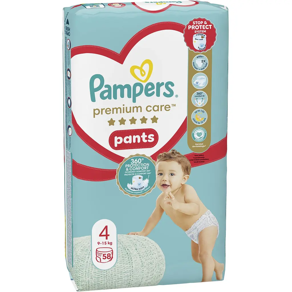 Подгузники-трусики Pampers Premium Care Pants Размер 4 (9-15 кг) 58 шт.  - фото 2