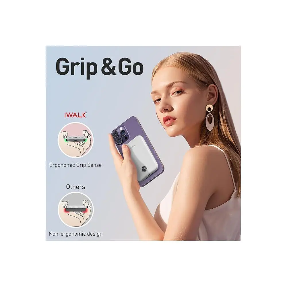 Повербанк Walk Magnetic Ultra Slim 5000mAh бездротовий W/LED Display Battery Pack Easy Grip - фото 5