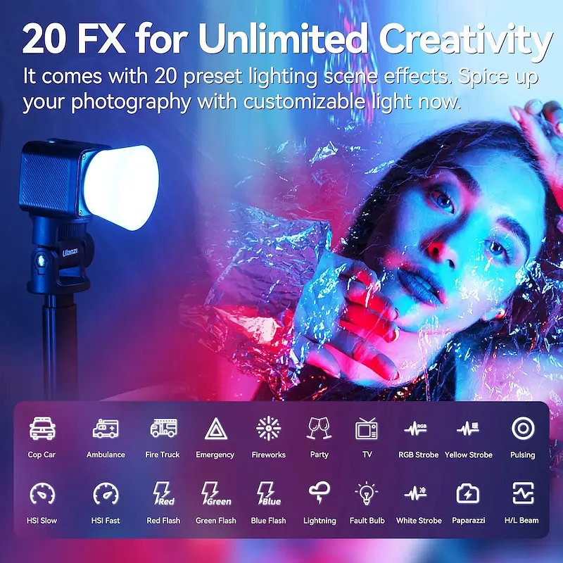 Відеосвітло Ulanzi Vijim L3 RGB COB Fill Light (UV-L052GBB1 L3 RGB) (L052GBB1) - фото 8