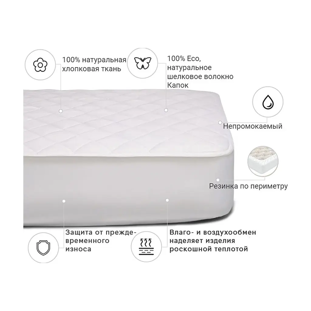 Наматрацник MirSon Natural Line Стандарт Silk 978 90x190 см (2200000835826) - фото 3