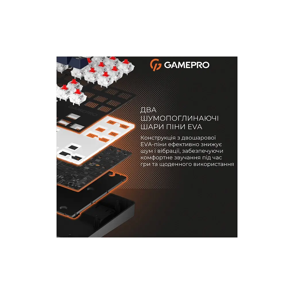Клавіатура GamePro Genesis Metallic MK110B Outemu Red Switch USB UA Black (MK110B) - фото 10