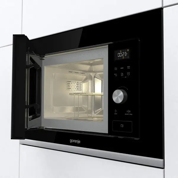 Мікрохвильова піч Gorenje вбудовувана 20л 800Вт гриль дисплей чорний - фото 3