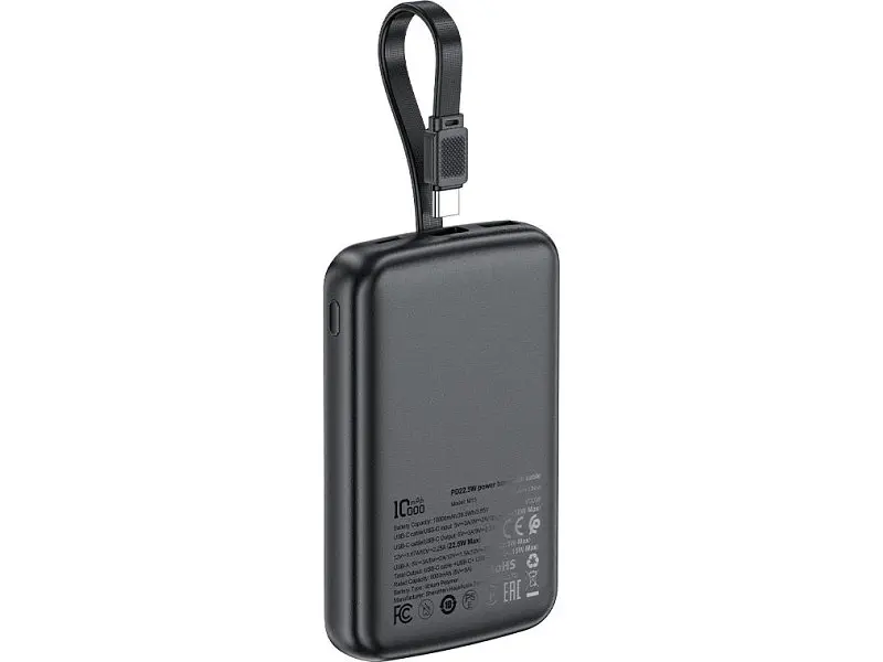 Зовнішній акумулятор (Power Bank) Acefast M13 22.5W 10000mAh Black - фото 3