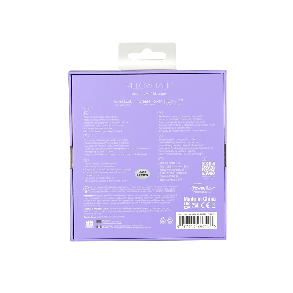 Розкішний вібратор Pillow Talk Flirty Purple Special Edition, Сваровскі, пов’язка на очі+гра - фото 9