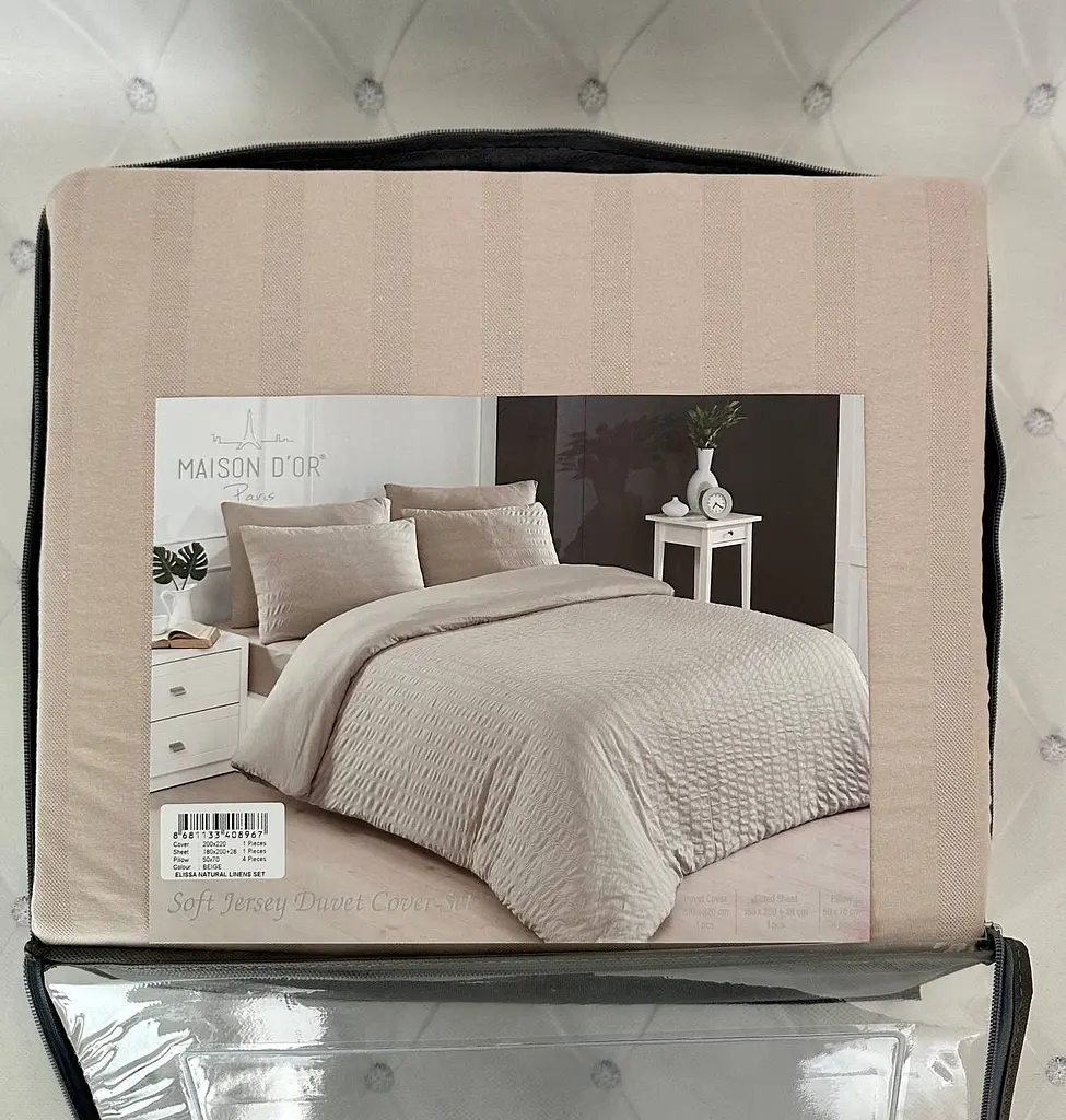 Постільна білизна Maison D’or Elissa Natural Beige / простирадло на резинці Maison D'or pbe0051905 - фото 2