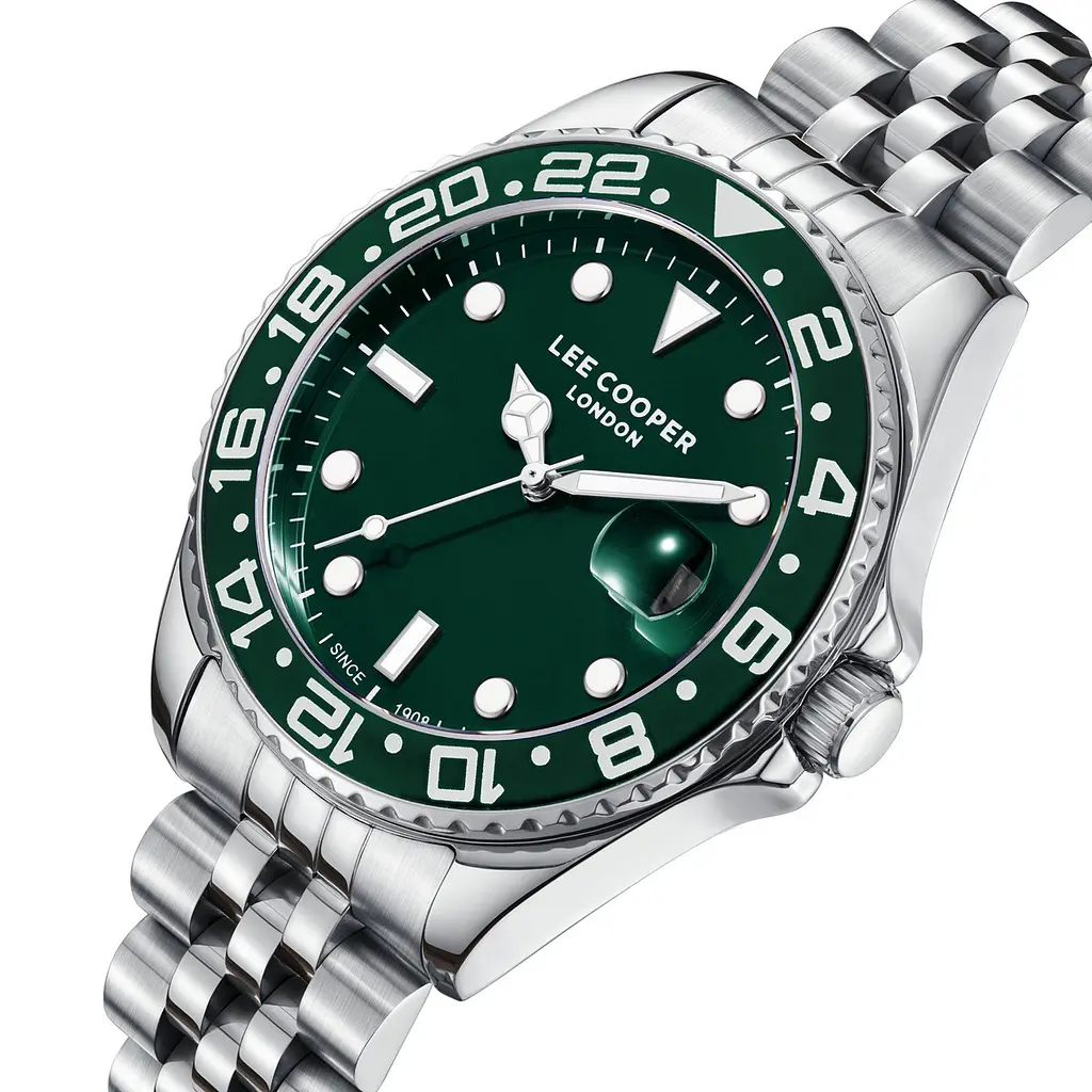 Наручний годинник чоловічий Lee Cooper Daytona Green Сріблястий (3432) - фото 2