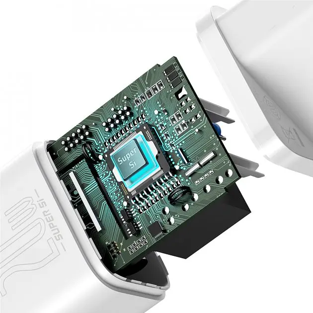 Сетевое зарядное устройство Baseus Super Silicone PD Charger 20W (CCSUP-B02) White [66724] - фото 3