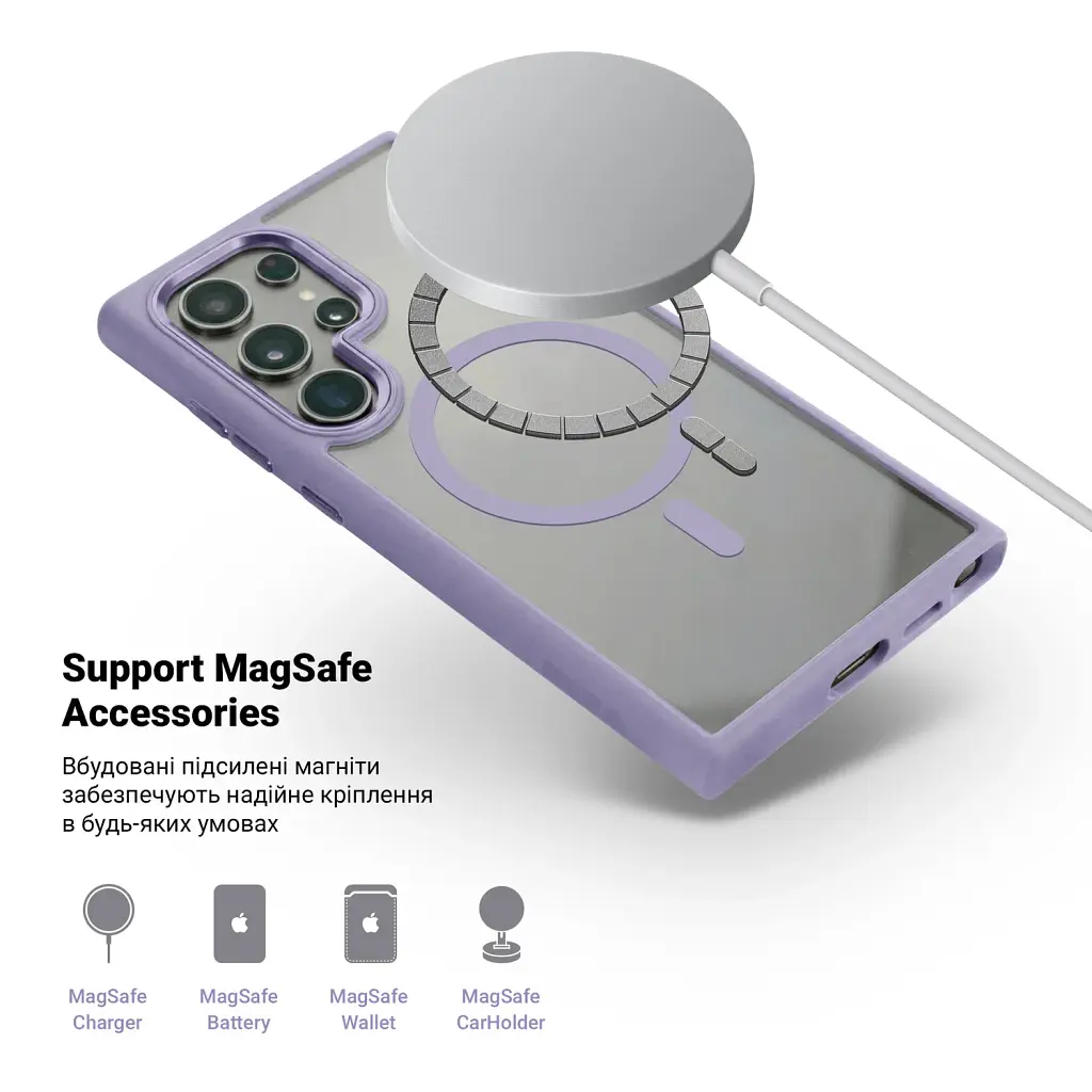 Чохол ArmorStandart Unit MagSafe для Samsung S24 Ultra Lavender - фото 4