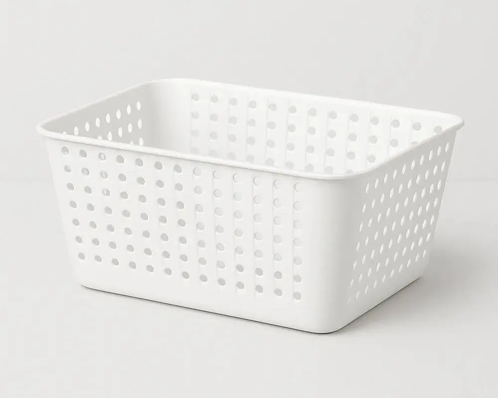 Органайзер IKEA 15×20×10 см білий пластиковий контейнер з ручками для зберігання - фото 3
