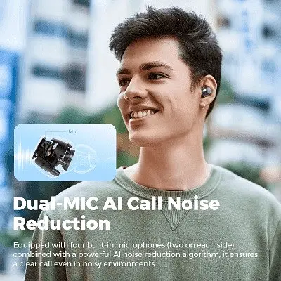 Bluetooth навушники - бездротові tws Soundpeats Clear Dots Pods cream (білі) - фото 9