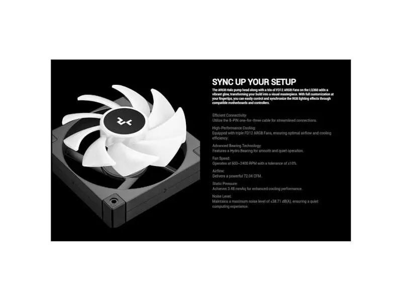 Водяне охолодження Deepcool LQ360 Black (R-LQ360-BKLSMW-G-1) - фото 9