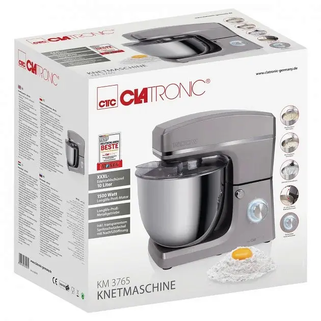 Планетарний міксер - тістоміс Clatronic KM 3765 Titan 10 л - фото 7
