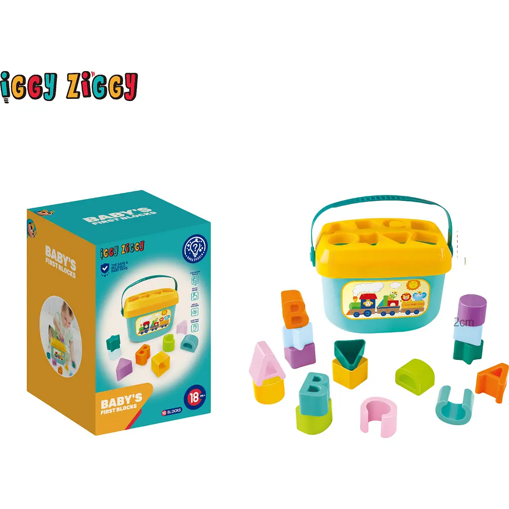 Іграшка-сортер Iggy Ziggy яскраве відерце із кубиками (HE0218) - фото 3