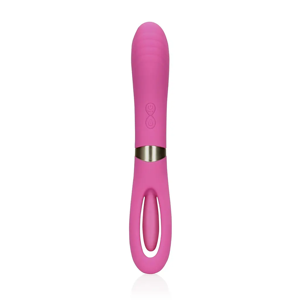 Вибратор Loveline Double Sided Flapping and G-Spot 24 см розовый - фото 2