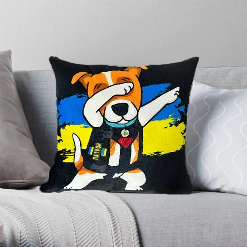Подушка патріотична 3D "Пес Патрон" 2718_D 12760 35х35 см чорна - фото 2