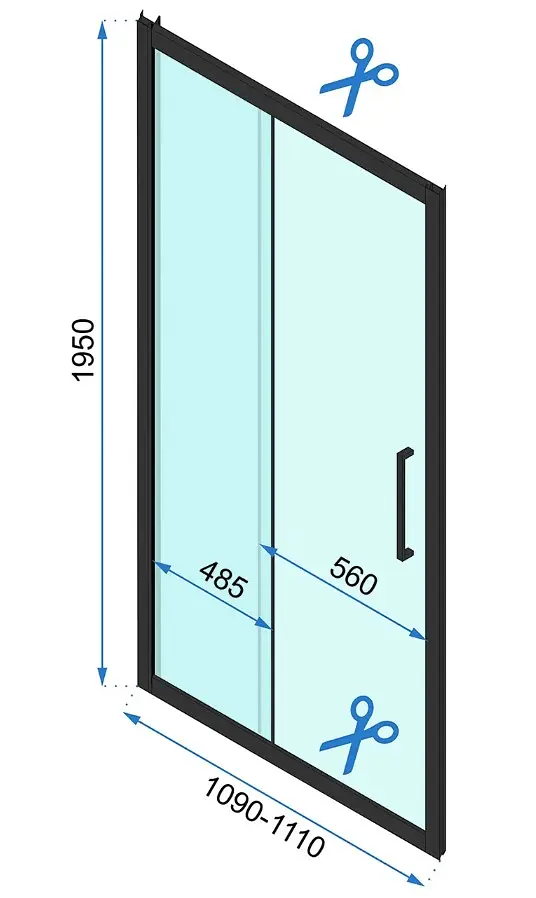 Душова кабіна Rea Rapid Slide 80x110 black REA-K6421 + REA-K6401, Чорний матовий, Універсальна, прозрачний, Чорний матовий - фото 6
